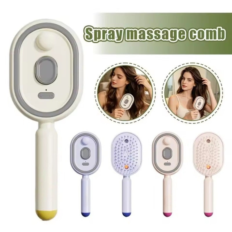 Electric Spray Airbag Massage Comb Essential Oil Atomized Hair Brush Anti-Static Salon Fluffy Modeling Hair Care Tools