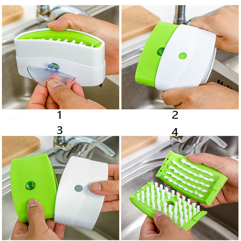 Creative Kitchen Knife and Fork Chopsticks Cleaning Brush with Suction Cup Fruit and Vegetable Cleaning Brush Kitchen Cleaning Brush