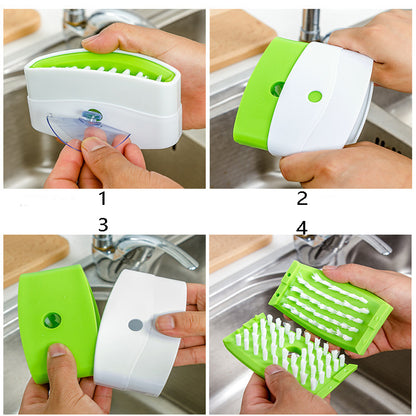 Creative Kitchen Knife and Fork Chopsticks Cleaning Brush with Suction Cup Fruit and Vegetable Cleaning Brush Kitchen Cleaning Brush