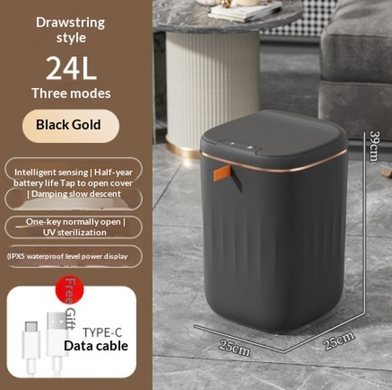 Smart Trash Can with Lid for Bedroom and Living Room Kitchen Storage Box Trash Can Induction Small Car Box Automatic Smart Dustbin Smart Trash Bin