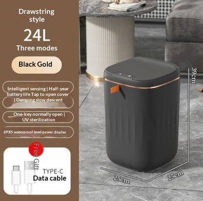 Smart Trash Can with Lid for Bedroom and Living Room Kitchen Storage Box Trash Can Induction Small Car Box Automatic Smart Dustbin Smart Trash Bin