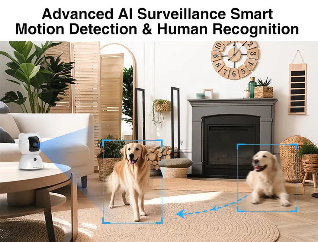 【FLASH SALES】 CINMOORE 2.5K Indoor Security Camera Pet Camrea Wifi 360° Pan-Tilt AI Motion Detection Two-Way Audio Night Vision Clear Monitoring Recording Baby Crying Baby Monitoring Cameras for Home 360 Camera Mini Camera Sd Button Card