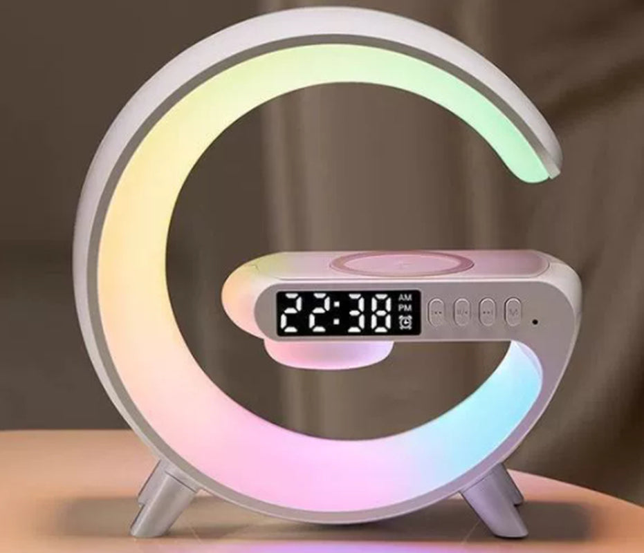 New Intelligent G Shaped LED Lamp Bluetooth Speake Wireless Charger Atmosphere Lamp App Control for Bedroom Home Decor