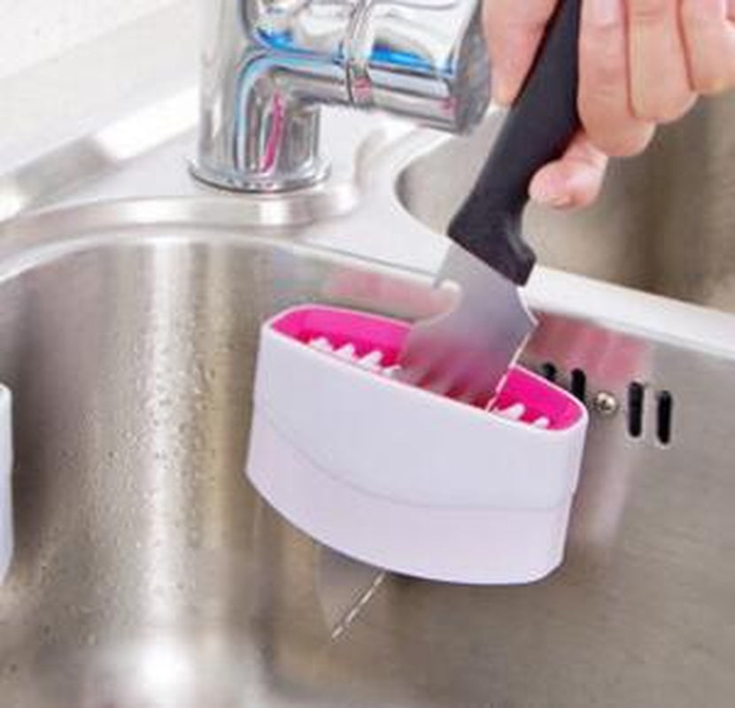 Creative Kitchen Knife and Fork Chopsticks Cleaning Brush with Suction Cup Fruit and Vegetable Cleaning Brush Kitchen Cleaning Brush