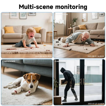 【FLASH SALES】 CINMOORE 2.5K Indoor Security Camera Pet Camrea Wifi 360° Pan-Tilt AI Motion Detection Two-Way Audio Night Vision Clear Monitoring Recording Baby Crying Baby Monitoring Cameras for Home 360 Camera Mini Camera Sd Button Card