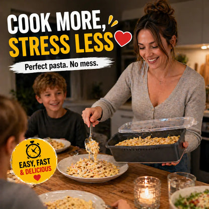 Microwave Pasta Cooker – Quick Pasta Maker Bowl, Microwave Safe Pasta Cooker with Strainer Lid, Instant Pasta Maker, Reusable Kitchen Gadget for Easy Cooking Container Dinner
