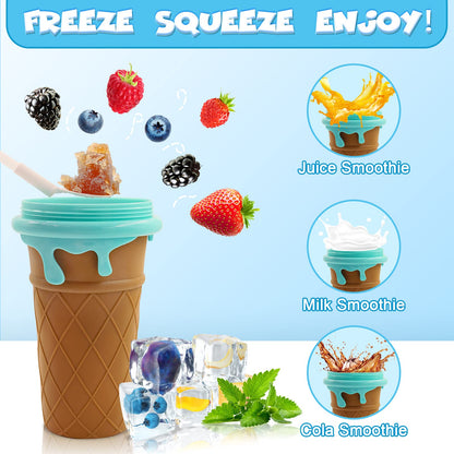 500Ml Large Capacity Slushy Cup Summer Squeeze Homemade Juice Water Bottle Quick-Frozen Smoothie Sand Cup Pinch Fast Cooling Magic Ice Cream Slushy Maker Beker Kitchen Gadgets