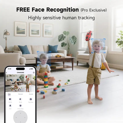 【FLASH SALES】 CINMOORE 2.5K Indoor Security Camera Pet Camrea Wifi 360° Pan-Tilt AI Motion Detection Two-Way Audio Night Vision Clear Monitoring Recording Baby Crying Baby Monitoring Cameras for Home 360 Camera Mini Camera Sd Button Card