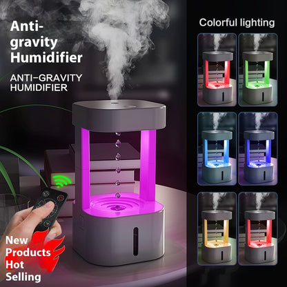Creative Anti-Gravity Water Drop Humidifier Air Conditioning Mist Spray Household Quiet Bedroom Office with 580ML Water Tank