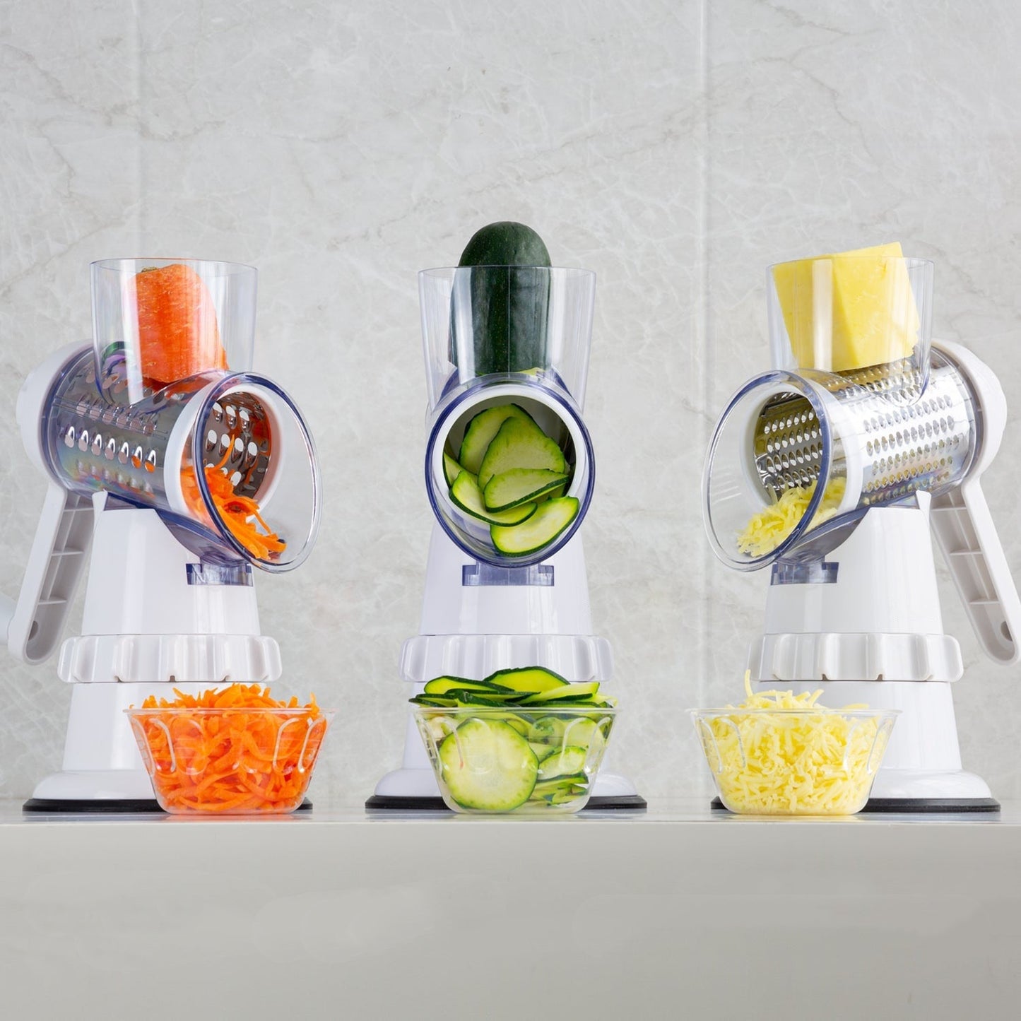 3 in 1 Vegetable Slicer Manual Kitchen Accessories Grater for Vegetable Cutter round Chopper Mandolin Shredder Potato Home Kitchen Supplies Kitchen Gadgets